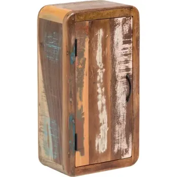 Koupelnový nábytek Masivní koupelnová nástěnná skříňka Calcutta z recyklovaného dřeva, lakovaná, vícebarevná – 35×20×65 cm