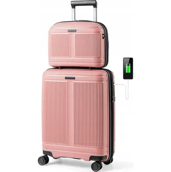 Sada příručního zavazadla s kosmetickou taškou Cestovní kufry růžové