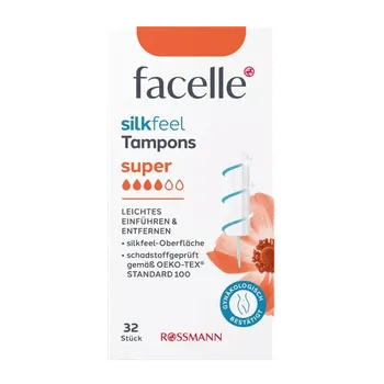 Menstruační tampony FACELLE Silk Feel Hygienické tampony, SUPER 32 ks veganské