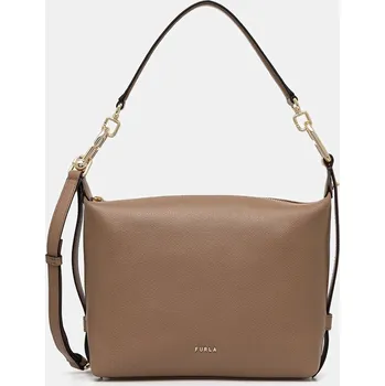 Kabelka Kožená kabelka Furla Tonie Mini Hobo hnědá barva, WE00877 A.0023 4489S WE00877.A.0023.4489S 84X, vel. ONE SIZE