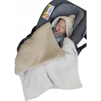 Zavinovačka Minky deka 90x90 Zavinovačka do autosedačky a nosítka s kapucí - TEPLÁ