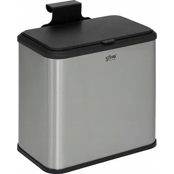 Odpadkový koš KOŠ NA BIOODPAD, Z NEREZOVÉ OCELI, STŘÍBRNÝ, 5 L, 24,7 X 15,5 X 25,5 CM