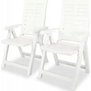 VidaXL Skládací zahradní židle, 2 ks, plastové, bílé