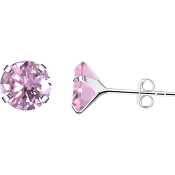 Náušnice Olivie Stříbrné náušnice RŮŽOVÉ 9973 Průměr: 5mm Ag 925; ≤0,3 g.