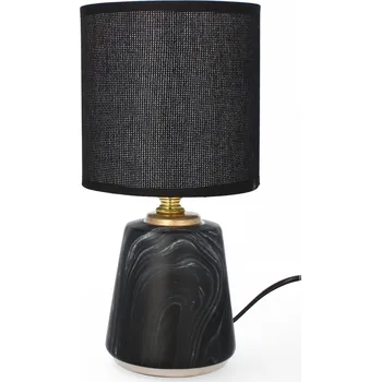 Lampička LUXUSNÍ KERAMICKÁ LAMPA LIVELLO 26,5 CM ČERNÁ NOČNÍ LAMPA S KABELEM