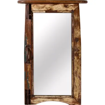 Zrcadlo Masivní zrcadlo z recyklovaného dřeva, lakované, vícebarevné – 45×68 cm