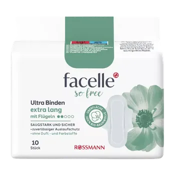 Menstruační vložka facelle Hygienické vložky So Free Extra Long s křidélky 10 ks