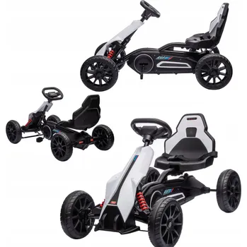 Dětské šlapadlo ŠLAPACÍ MOTOKÁRA PRO DĚTI SPORTOVNÍ PERFORMANCE BÍLÁ COIL