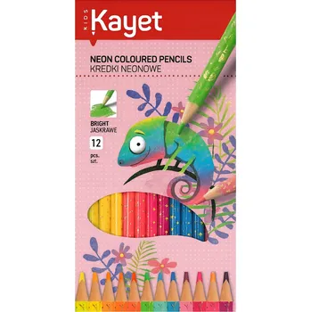 Pastelka Neonové Pastelky Kayet 12 zářivých pastelek