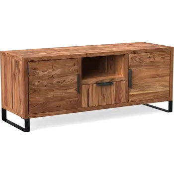 Televizní stolek Masivní TV stolek Sydney z akácie, lakovaný, hnědý – 134×45×55 cm