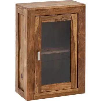 Koupelnový nábytek Masivní nástěnná skříňka do koupelny Lagos z palisandru, lakovaná, hnědá – 46×25×70 cm