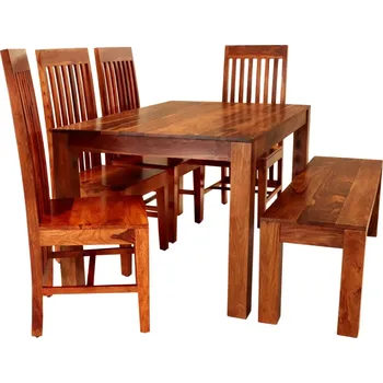 Jídelní set Dřevěná jídelní sestava pro 6 osob z masivu palisandr