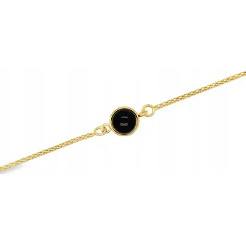 Náramek Stříbrný pozlacený náramek s přírodním onyxem, kámen stříbro 925