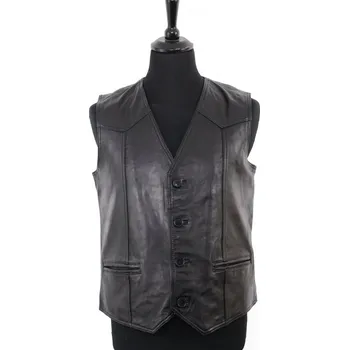 Dámská vesta MAX Pánská kožená vesta Freddy černá