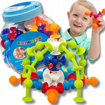 ostatní stavebnice STAVEBNICE PŘÍSAVKY SQUIGZ SENZORICKÁ KONSTRUKČNÍ SADA 48 KUSŮ