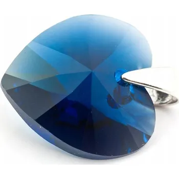 Přívěsek Přívěsek stříbrný 925 s krystaly Swarovski Srdce 14mm Dark Indigo