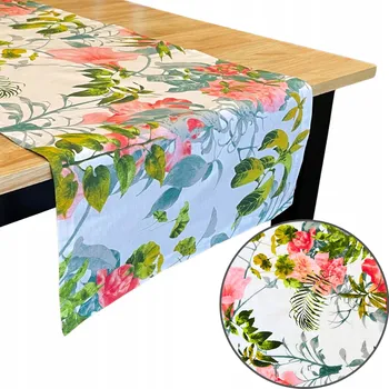 Prostěradlo Běžec na stůl vícebarevný bavlněný s květinami 125 cm x 45 cm