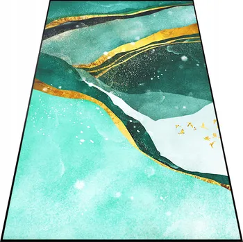 Koberec KOBEREC DO OBÝVÁKU 140x200 MODERNÍ ZELENÝ ZLATÝ TRENDY VELKÝ TYRKYSOVÝ ROHOŽKA