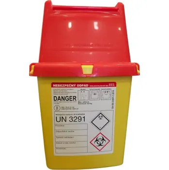 Odpadkový koš Klinik box 1,5 l – nádoba na medicinální odpad, hranatý