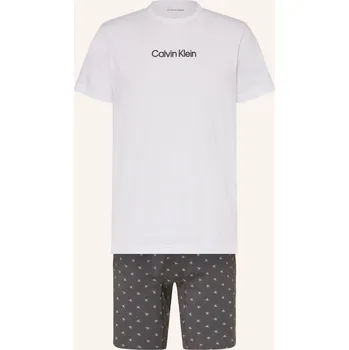 Pánské pyžamo Calvin Klein Pánské Krátké Pyžamo, bílá / šedá, 50