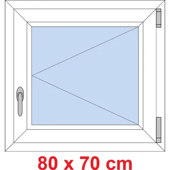 Okno Soft Plastové okno 80x70 cm, otevíravé