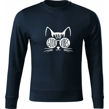 Pánské tričko Tričko s dlouhým rukávem D169 GOOD VIBES KOT námořnická modrá pánské vel S