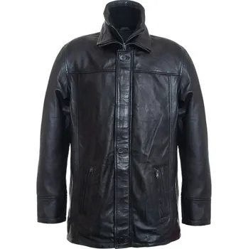 Pánská větrovka MAX Pánská kožená bunda P-22 černá