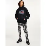 Černá pánská vzorovaná mikina s kapucí a nákrčníkem Tommy Jeans Tommy Hilfiger Jeans černá 1826140
