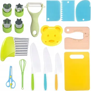 Kuchyňský nůž SADA BEZPEČNÝCH KUCHYŇSKÝCH NOŽŮ PRO DĚTI MEGA SADA PRO VÝUKU VAŘENÍ