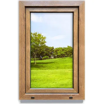Okno PVC okno Zlatý dub 60x90 LEVÉ nové 600x900 mm otevíravo-sklopné dvojsklo