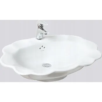 Umyvadlo Umyvadlo "mušle" na desku keramické 70x48 cm CREAVIT, bílé