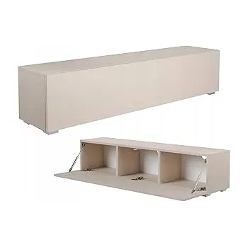 Televizní stolek TV stolek KIRA 140 x 30 x 32 cm, prémiový televizní stolek 18 mm, barva šampaňská