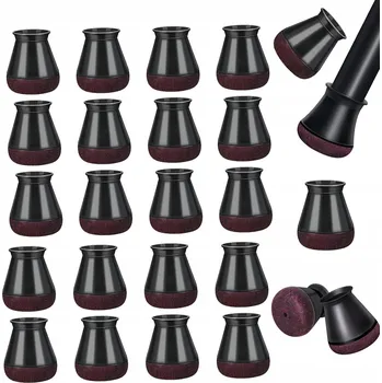 Podložka pod nábytek SILIKONOVÉ CHRÁNIČE S FILCEM NA NOHY ŽIDLÍ 14-20 mm, 24 ks