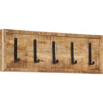 Věšák VĚŠÁK NA KABÁTY S 5 HÁČKY Z MASIVNÍHO MANGOVÉHO DŘEVA