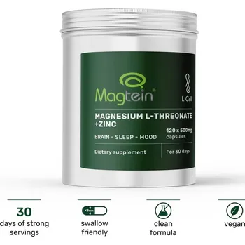 L Cell | Magnesium L-Treonát - Kapsle přirozená cesta ke kognitivní funkci, energii a psychické rovnováze - 120 ks