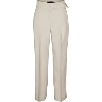 Dámská móda Vero Moda kalhoty s vysokým pasem Vero Moda krémová 3494218