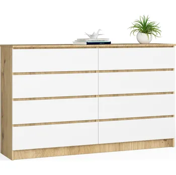 Dětská skříň KOMODA K160 8SZ CLP DUB ARTISAN / BÍLÁ