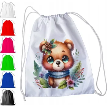 Obraz BÍLÝ SÁČEK DO ŠKOLKY, ŠKOLY, NA TV - MEDVÍDEK