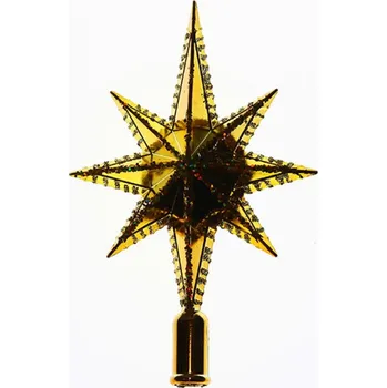 Vánoční ozdoba UH Špička hvězda na stromek 15cm, zlatá v blistru