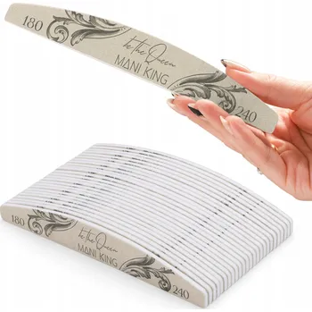 Pilník na nehty Minerální 180/240 Standardní půlměsíc Mani King 25 Ks