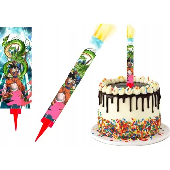 Dortová svíčka FONTÁNA DORTOVÁ SVÍČKA DORTOVÝ OHŇOSTROJ SVÍČKA Dragon Ball Goku Anime 1