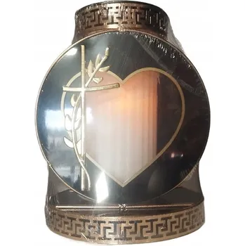 Svíčka Hřbitovní Svíčka LED Ilumini zlato-černá 25 cm