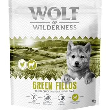 Krmivo pro psa 1kg Wolf of Wilderness Junior "Green Fields" jehněčí- bez obilovin nová receptura granule pes