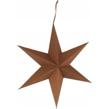 Vánoční dekorace Papírová závěsná hvězda hnědá dekorace eco