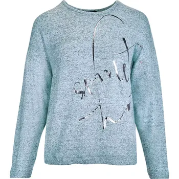 Dámský svetr Dámský melírovaný svetřík Kenny S s potiskem 565654 světle modrá velikost 38