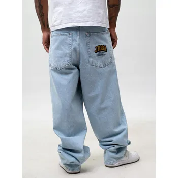 Pánské kalhoty ŠIROKÉ DŽÍNOVÉ KALHOTY SUPER BAGGY Pánské Světle Modré Outline XL