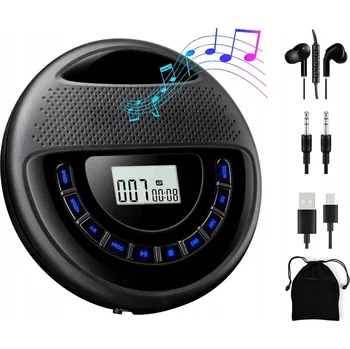 CD přehrávač Přenosný CD přehrávač Gueray se stereo reproduktory, dobíjecí, AUX, USB