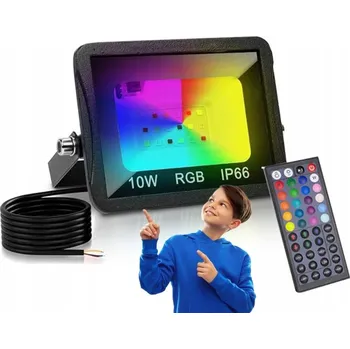 Venkovní osvětlení BAREVNÁ LED RGB FASÁDNÍ LAMPA HALOGENOVÉ ZAHRADNÍ OSVĚTLENÍ IP65 DÁLKOVÝ OVLADAČ