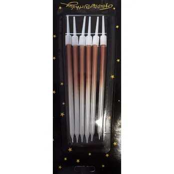 Dortová svíčka NAROZENINOVÉ SVÍČKY NA DORT OMBRE BÍLÁ MODRÁ dekorace narozeniny 6 Ks J