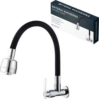 Vodovodní baterie Kuchyňská nástěnná baterie Delvant Fleko, černá/stříbrná